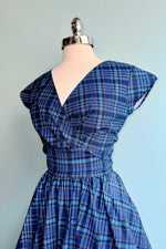Blue Plaid Greta Dress by Retrolicious