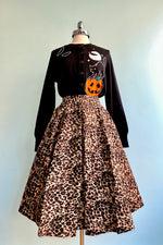 Black Spooky Cat Cropped Cardigan Sweater