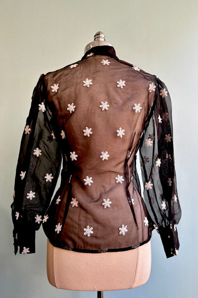 Final Sale Snowflake Sheer Top in Black – Modern Millie