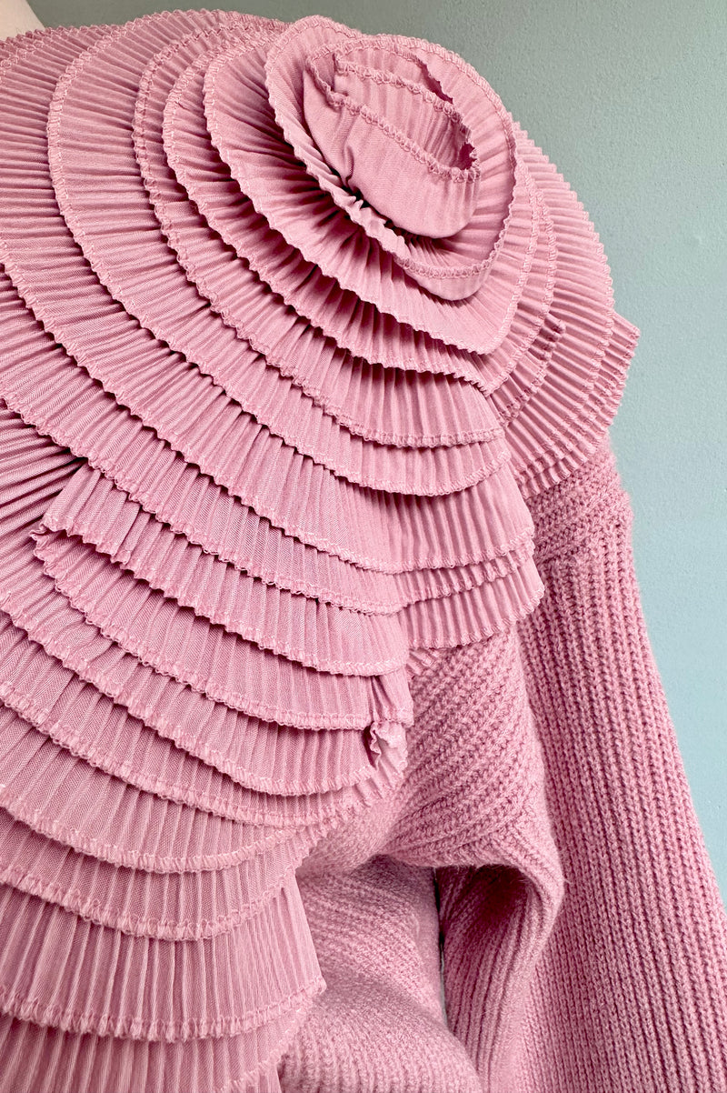 Pink Rosette Sweater by Molly Bracken