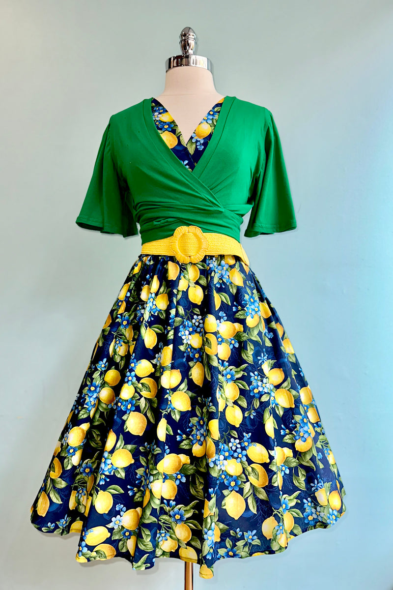 Navy Lemons Greta Dress by Retrolicious