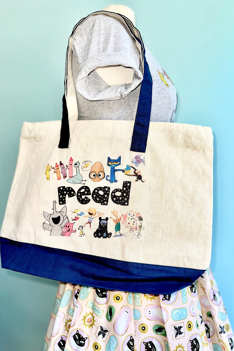 Kids Book Characters Canvas Zipper Tote Bag