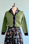 Green Owl Embroidered and Jacquard Vera Cardigan by Palava