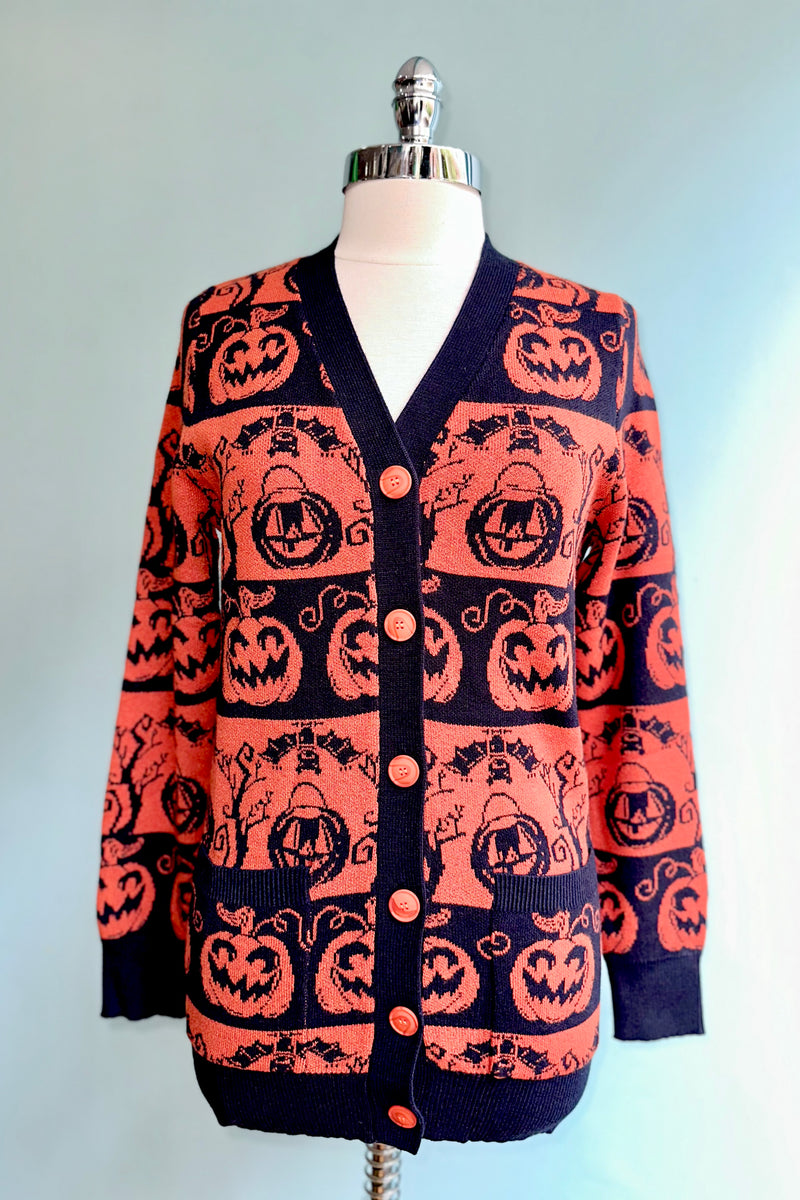 Wickedly Pumpkin Fiona Cardigan by Miss Lulo