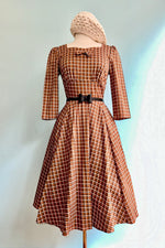 Rust Check Daniella Dress by Hearts & Roses London