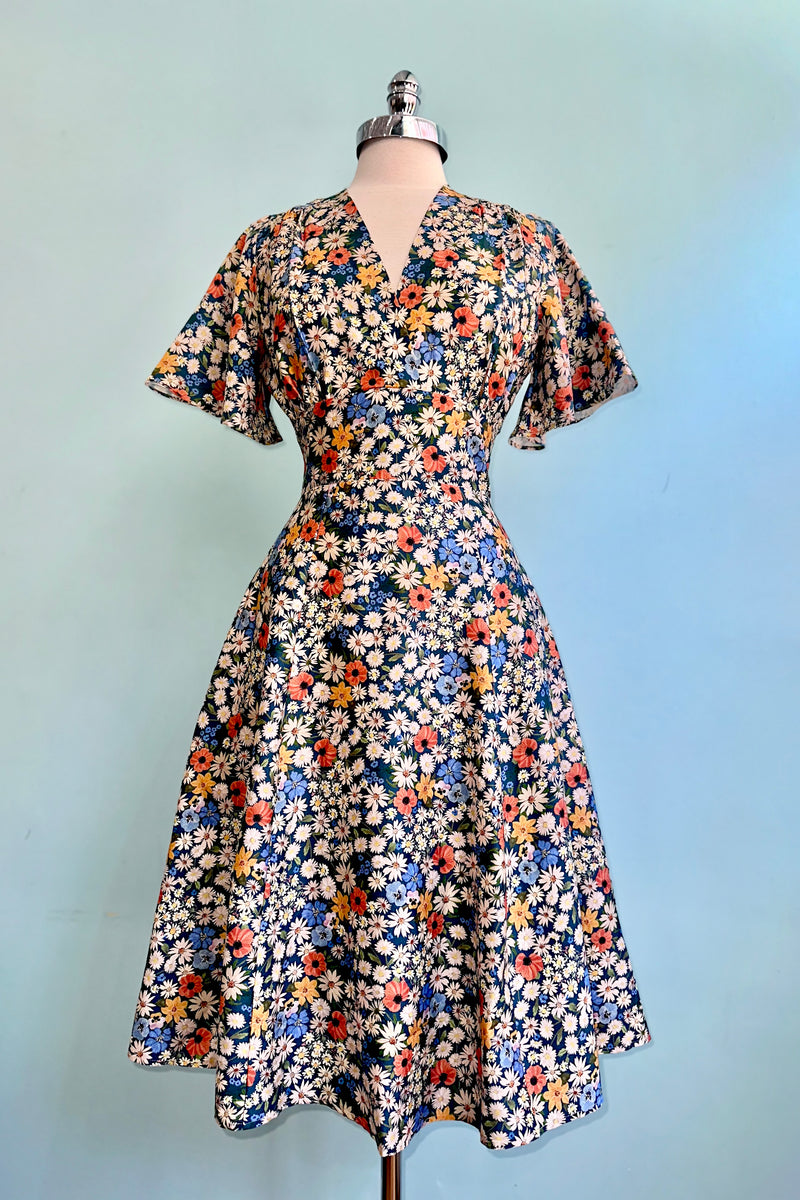 Blue Ditsy Daisies Rita Dress by Palava – Modern Millie