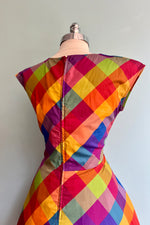 Cotton Madras Rainbow Cap Sleeve Dress