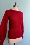 Una Puff Sleeve Sweater in Red by Banned