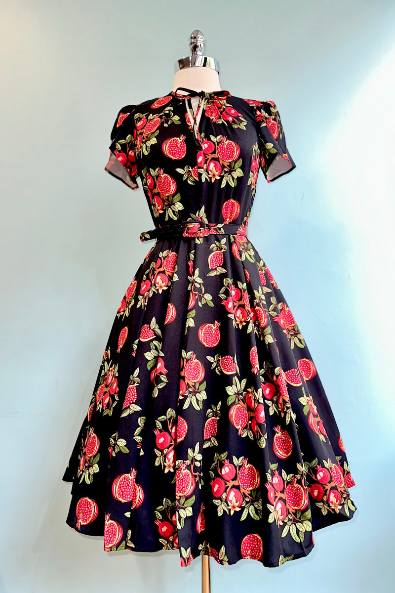 Pomegranate Tulip Sleeve Dress in Black by Modern Millie! Large