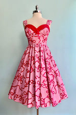 Bownita Pink and Red 50's Dress by Hell Bunny