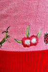 Insects and Flowers Embroidered Skye Cardigan in Pink by Miss Lulo