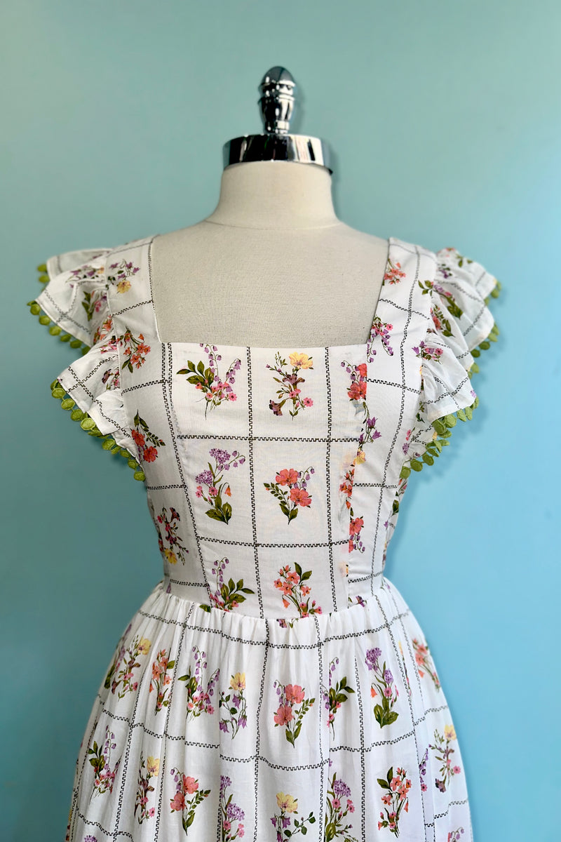 Check and Wildflower Tie Back Midi Dress – Modern Millie