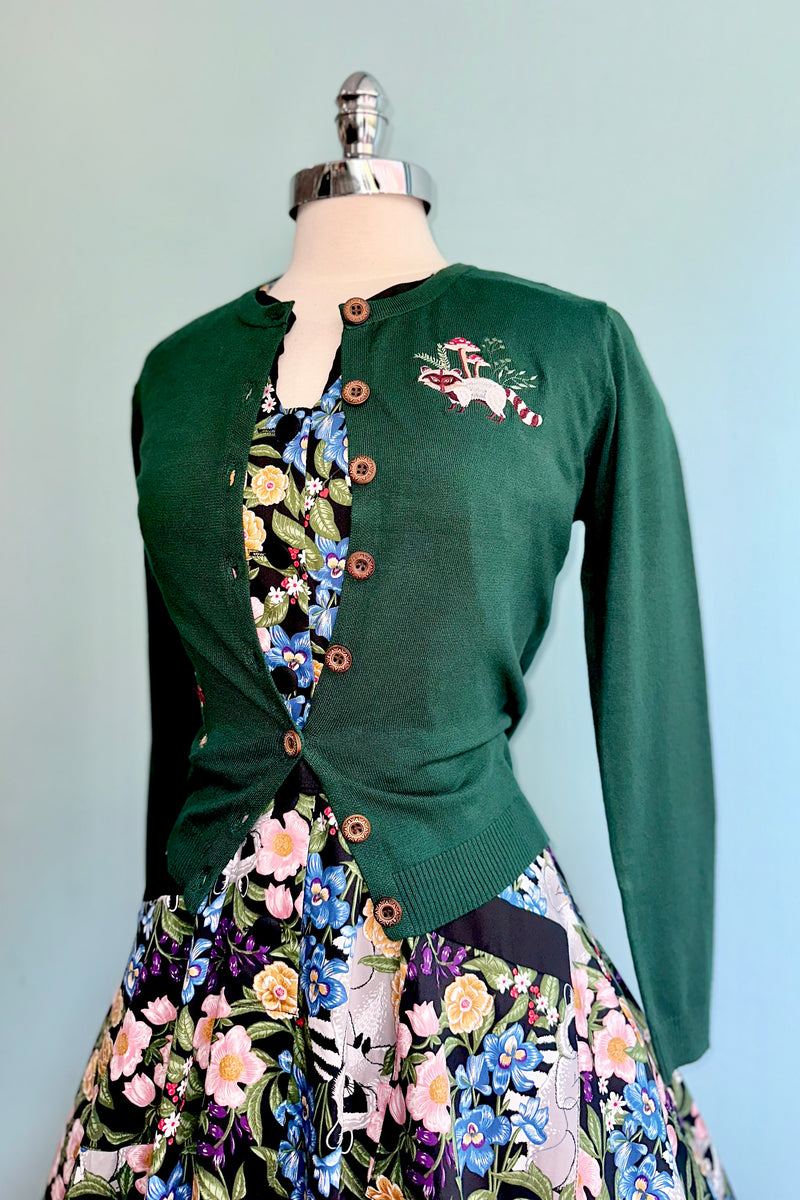 Raccoon and Floral Shirtdress