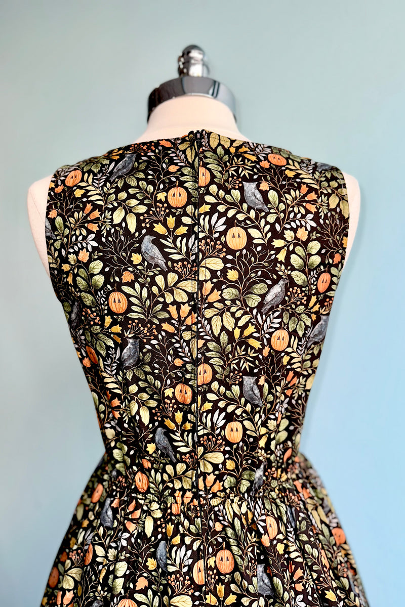 Pumpkins and Foliage Midi Dress by Retrolicious