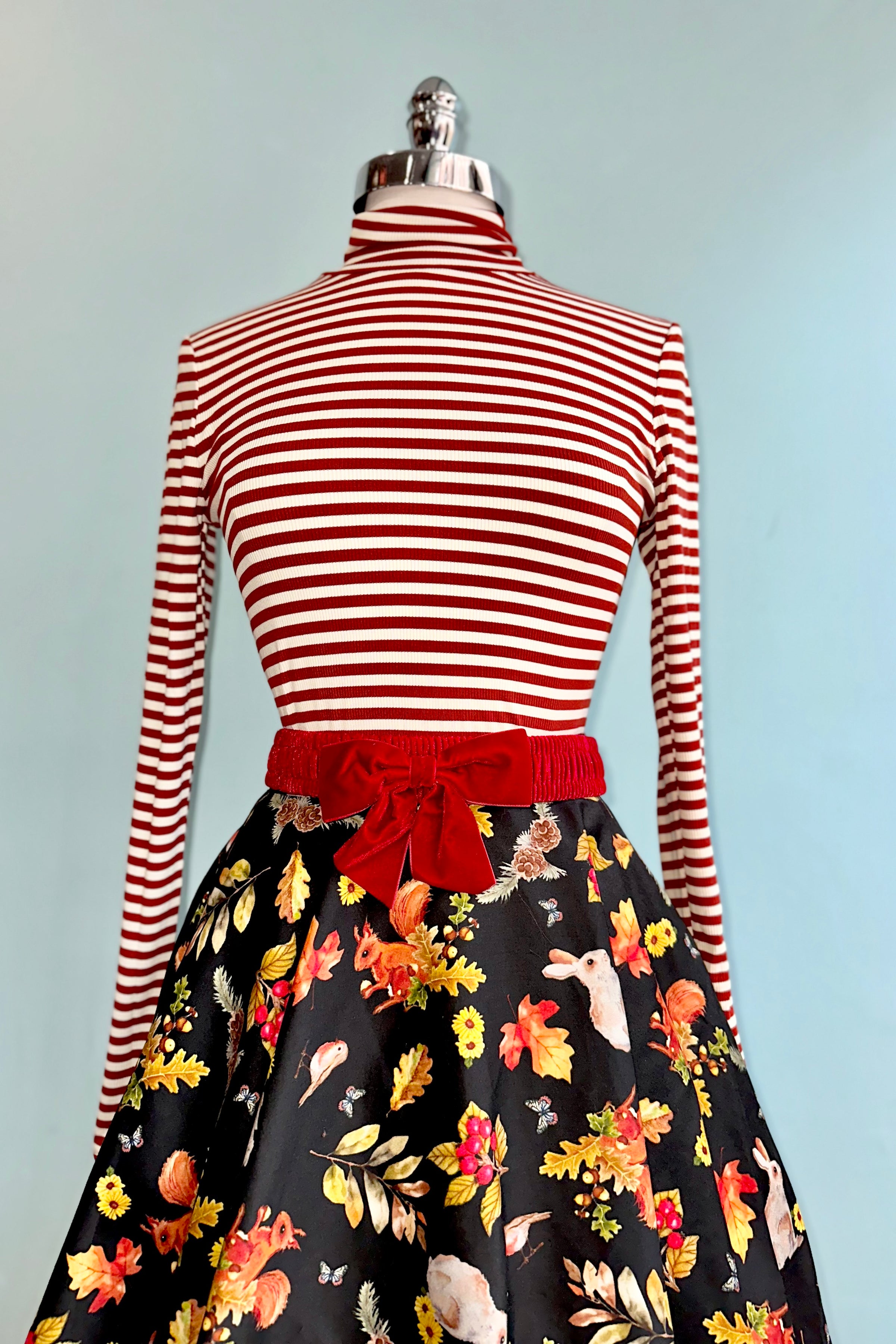 long sleeve circle skirt dress S4106 Dress With Panel Full Circle Skirt