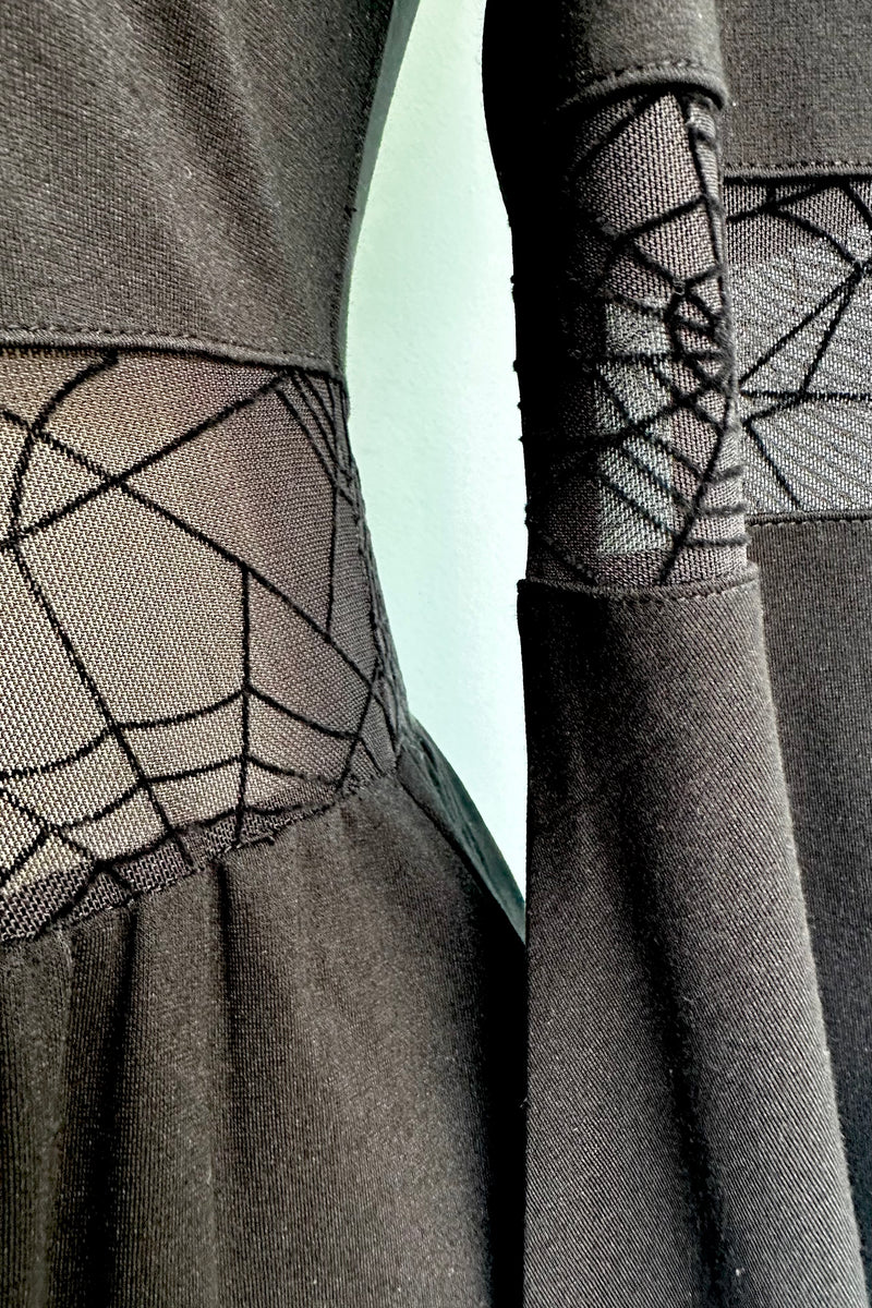 Web Lace Paneled Midi Dress by Voodoo Vixen Web Lace Paneled Midi Dress by Voodoo Vixen