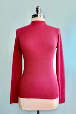 Pink Ribbed Knit High Collar Sweater by Compania Fantastica