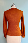 Rust Bishop Sleeve Grace Top by Heart of Haute