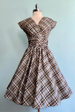 Blue Plaid Greta Dress by Retrolicious