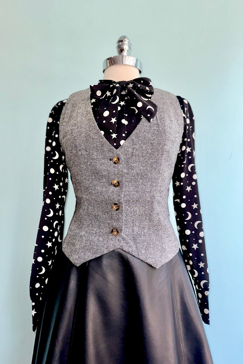Selma Black and White Fitted Vest by Banned