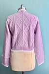 Light Lilac Cable Knit Cropped Sweater