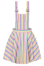 Hikari Rainbow Stripe Pinafore Mini Dress by Banned