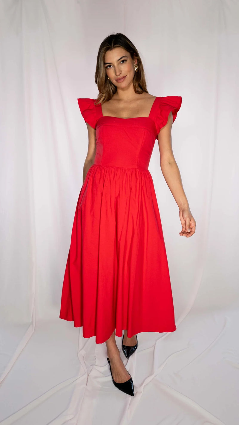 fitted lace wedding dress Red Frill Detail Double Split Skirt Midi Dress AX Paris fitted lace wedding dress Red Frill Detail Double Split Skirt Midi Dress AX Paris