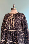 Black Floral Long Sleeve Mini Dress