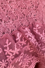 Pink Ruffled Pointelle Sweater by Molly Bracken