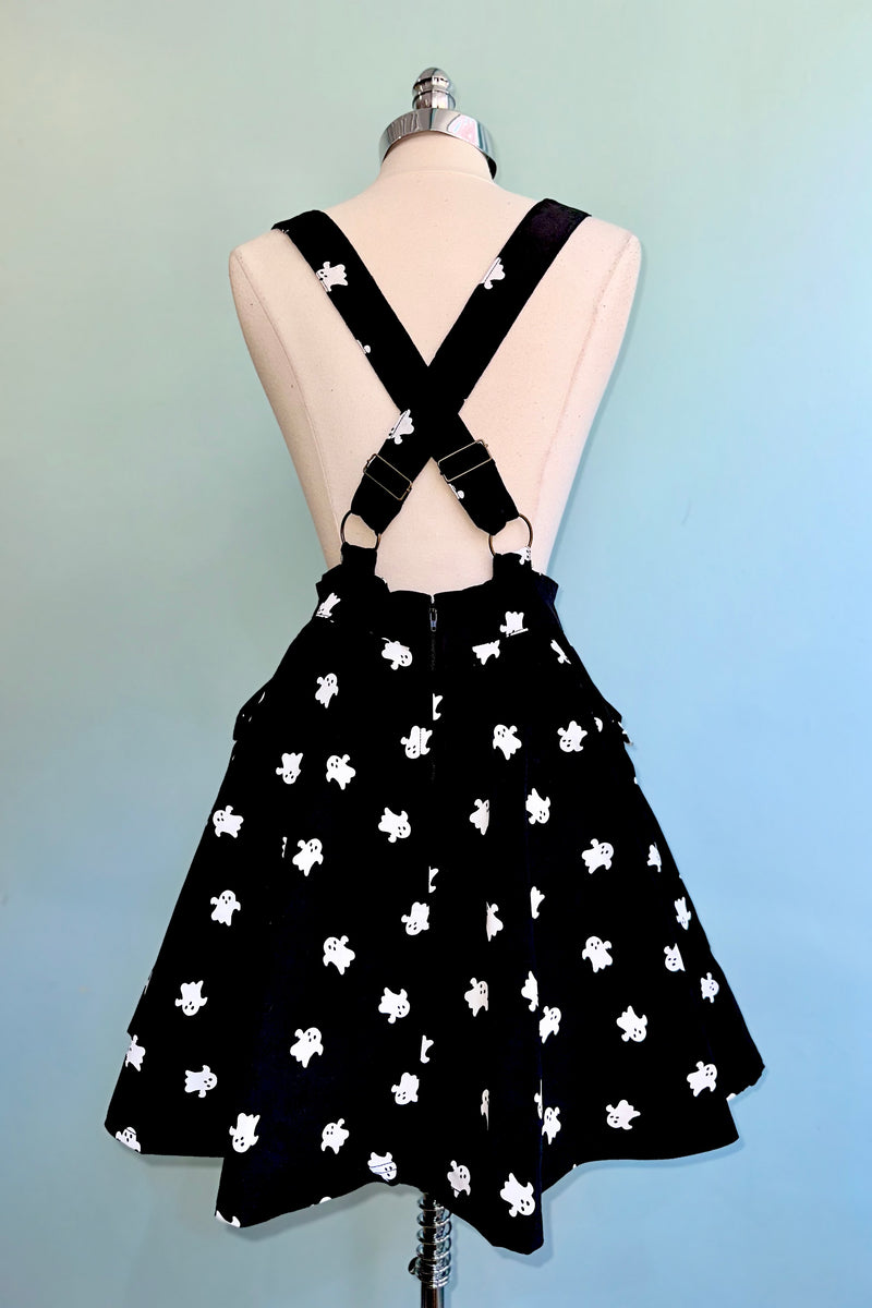 modern pinafore dress Midi Apron Dress With Adjustable Straps