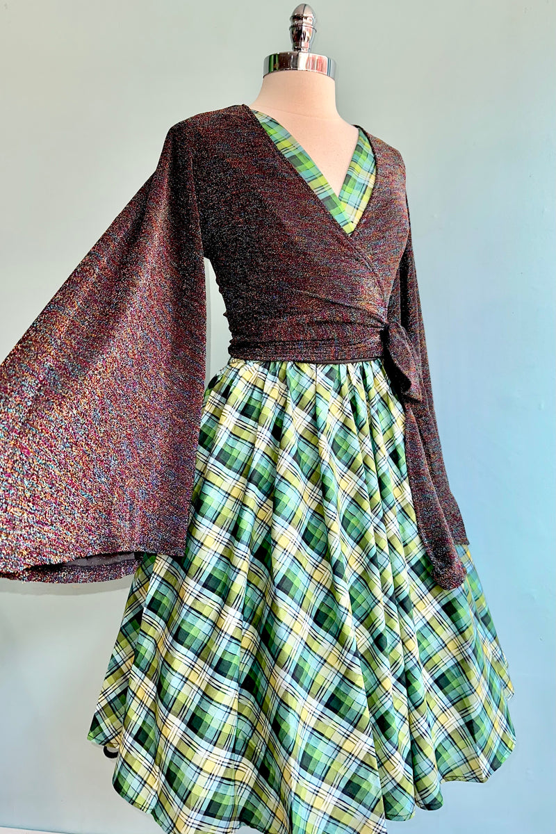 Green Plaid Greta Dress by Retrolicious