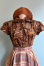 Brown Fox Estelle Tie-Neck Blouse by Heart of Haute