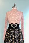 Pink Lace High Neck Top by Molly Bracken
