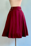 Burgundy Book Club Full Skirt by Banned