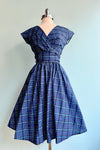 Blue Plaid Greta Dress by Retrolicious