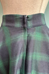 Green and Navy Plaid Circle Skirt by Banned