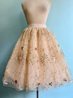 Gold Glitter Mesh Tulle Skirt