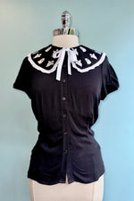 Phantomette Ghost Blouse by Hell Bunny