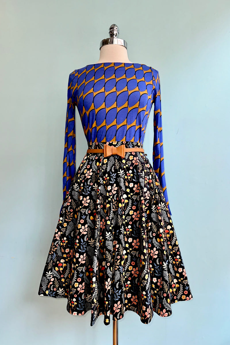 Blue Leaf Print T-Shirt by Compania Fantastica