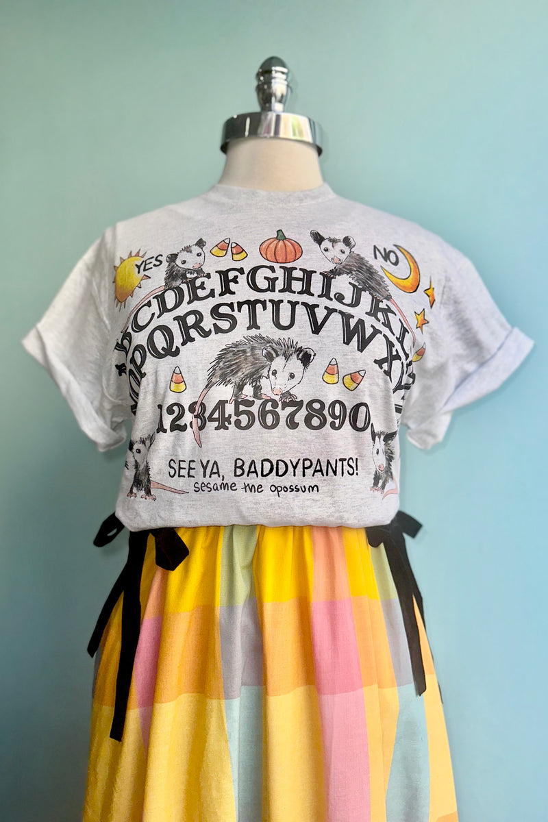 Ouija Possums T-shirt in Grey by Sesame the Opossum