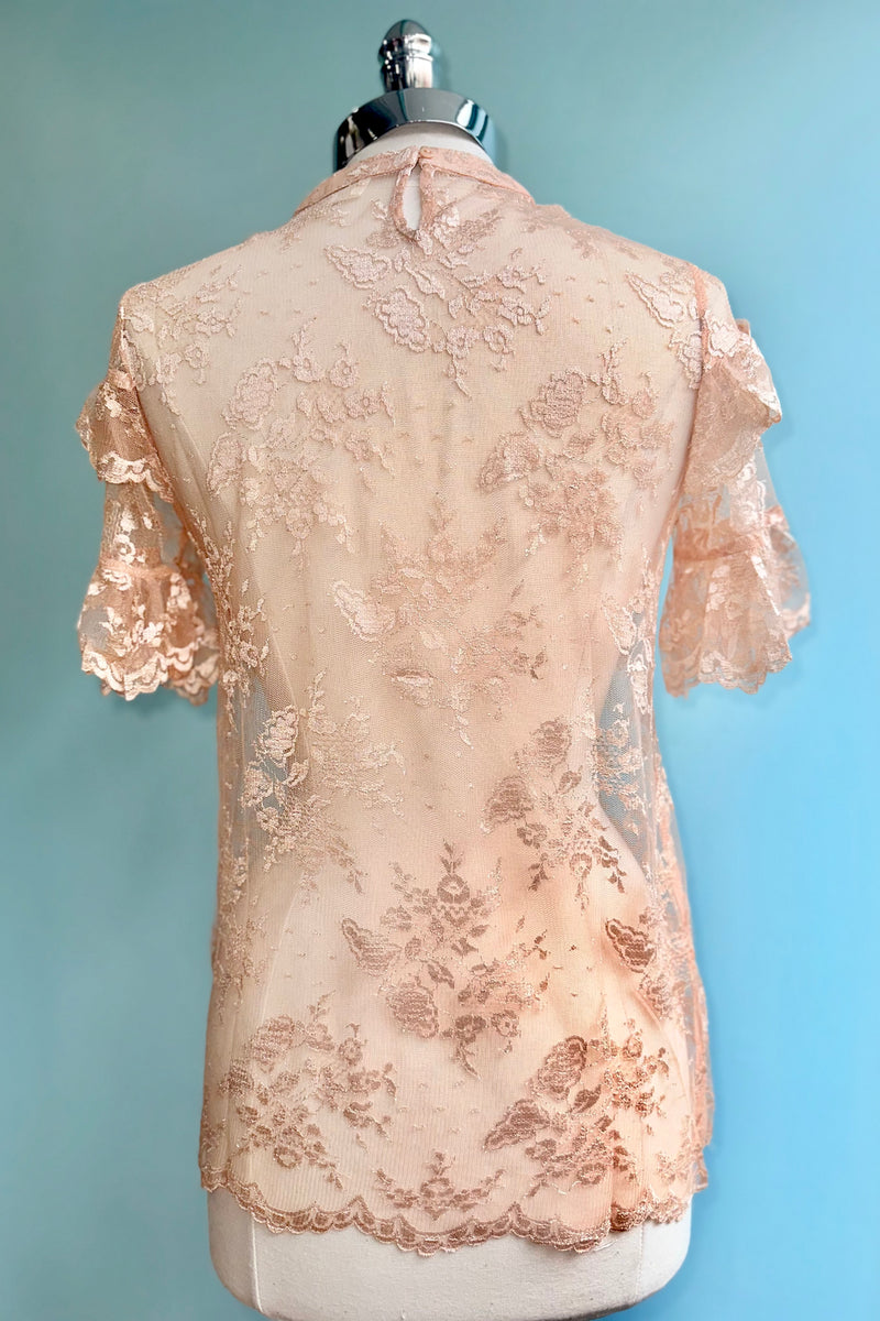 Peach Ruffle Sleeve Top by Tulip B.