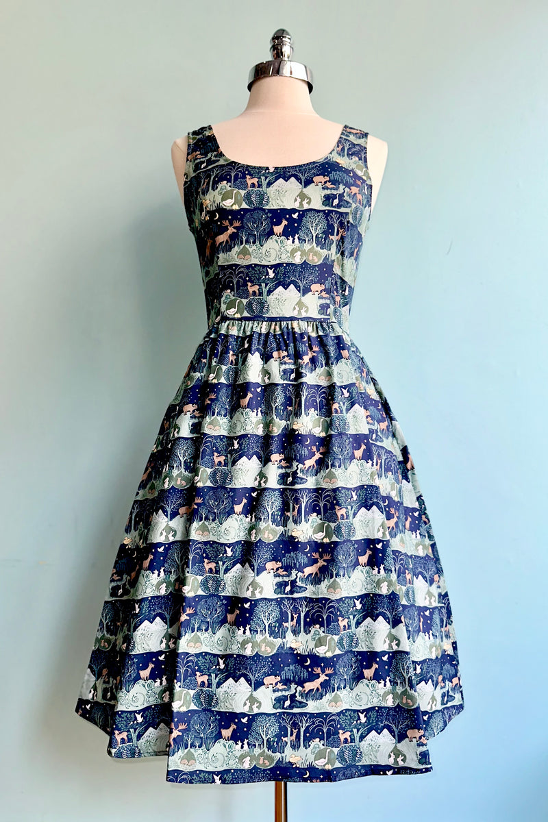 Burrowing Wildlife Fit & Flare Dress by Retrolicious