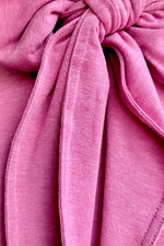Pink Long Sleeve Tie Neck Jersey Top by Compania Fantastica