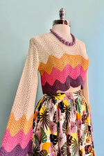 Cropped Multicolor and Lurex Sweater by Molly Bracken