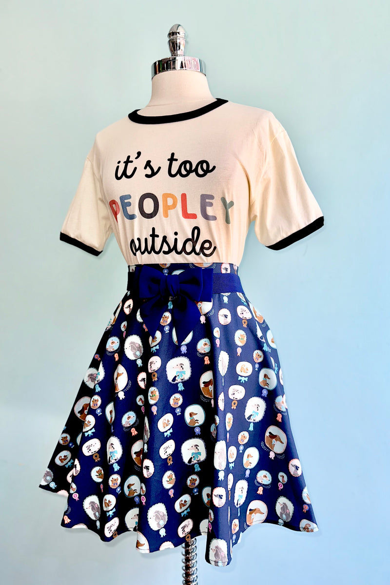 It's Too Peopley Outside Ringer T-Shirt in Off-White
