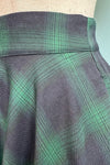 Green and Navy Plaid Circle Skirt by Banned