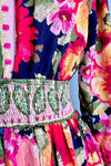 Navy Floral Long Sleeve Mini Dress
