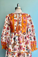Floral Border Print Midi Dress