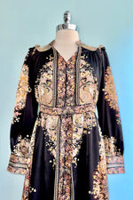 Black and Gold Paisley Shirt Dress by Molly Bracken