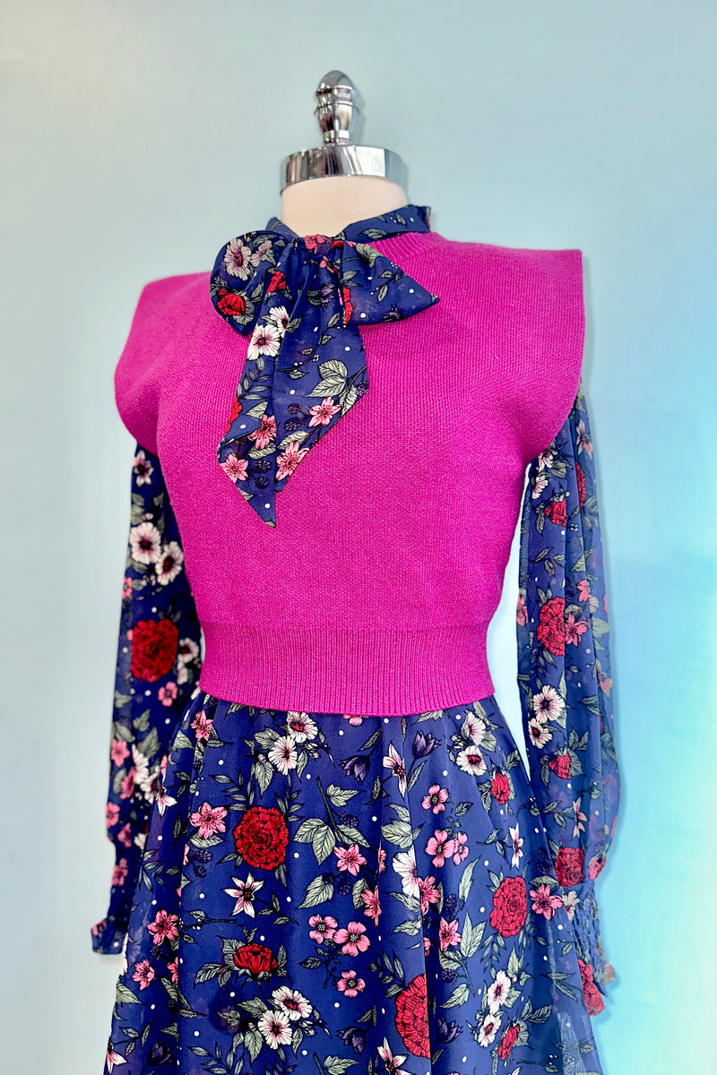 Camellia Navy Floral Mini Dress by Hell Bunny Modern Millie Camellia Navy Floral Mini Dress by Hell Bunny Modern Millie